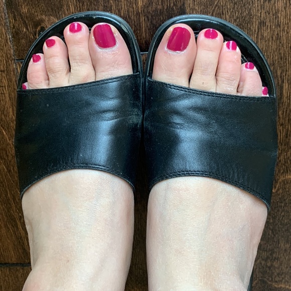 NINE WEST Leather Short Wedge Sandals Size 7 - Picture 15 of 16